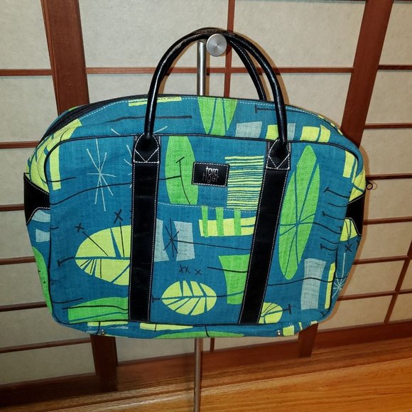 Tara Tiger Handbags - Tara Tiger Geometric Printed Canvas/Leather XL Tote/Carryall